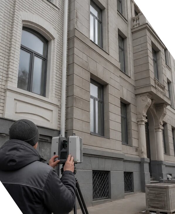 Лазерное сканирование фасадов зданий для обследования в Азнакаеве